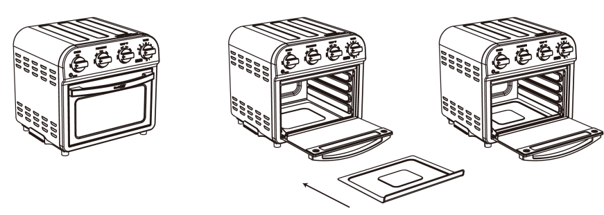ROOMTEC GTO10A Stainless Steel Air Fryer with Rotisserie - Crumb Tray