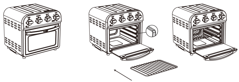 ROOMTEC GTO10A Stainless Steel Air Fryer with Rotisserie - Oven Rack