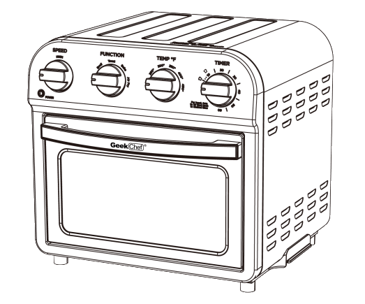 ROOMTEC GTO10A Stainless Steel Air Fryer with Rotisserie