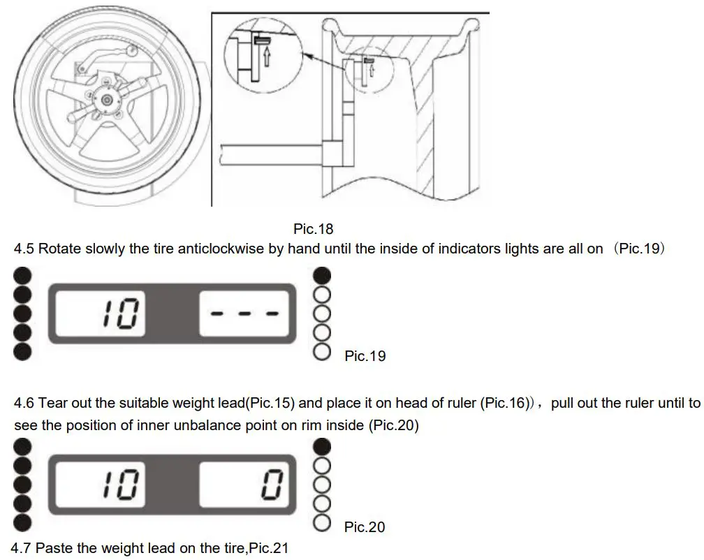 AGT INDUSTRIAL AGT-WB24 Wheel Balancer Owner's Manual - Pic 18,19,20