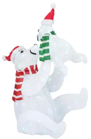 HOME ACCENTS 22RT0752214 42 In LED 125L CW Polar Bear Family Set