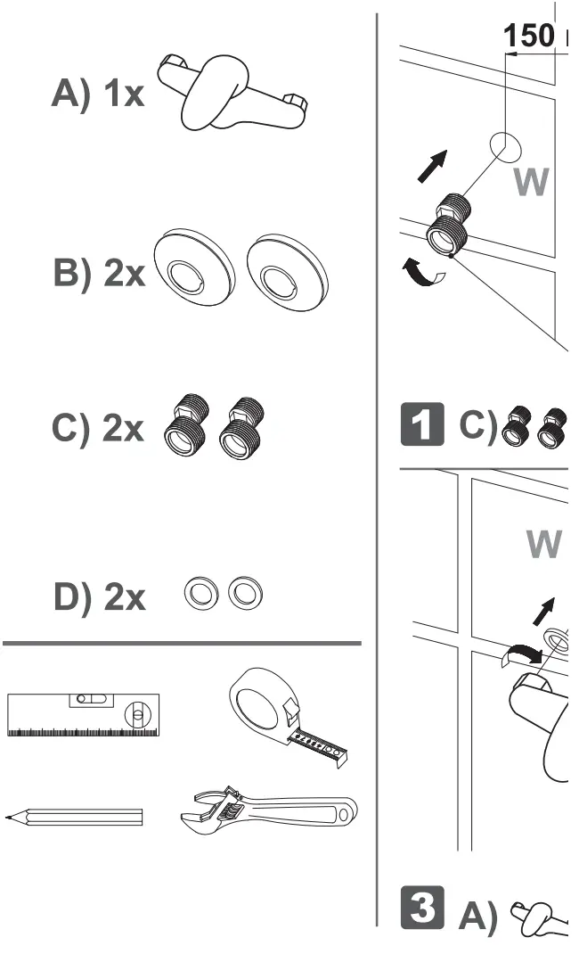 CORNAT SA842 Single Lever Shower Mixer - Hot Water