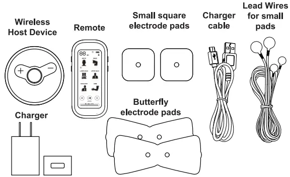 TENS UNITS SM9110 Wireless Muscle Stimulator Device with Remote Control - Package