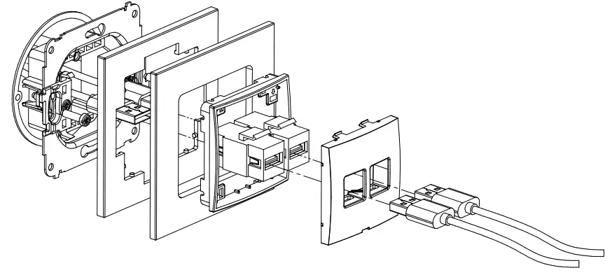 Karlik IGG-1 Single Loudspeaker Socket - 2xUSB A-A 2.0 double socket