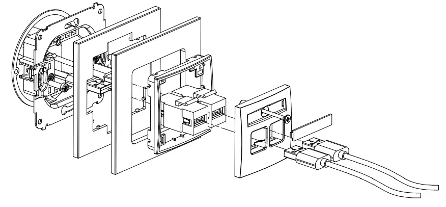 Karlik IGG-1 Single Loudspeaker Socket - 2xUSB A-A 2.0 double socket