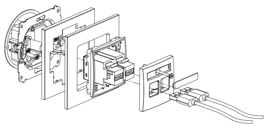 Karlik IGG-1 Single Loudspeaker Socket - Double USB charger