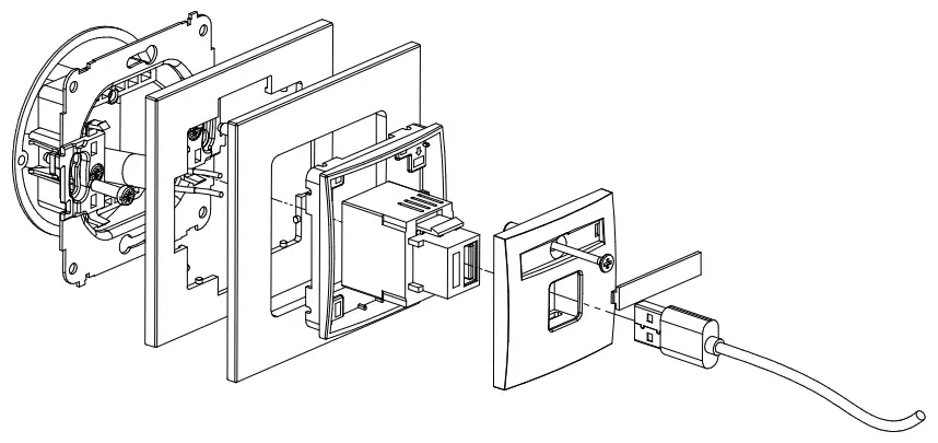 Karlik IGG-1 Single Loudspeaker Socket - Single USB charger