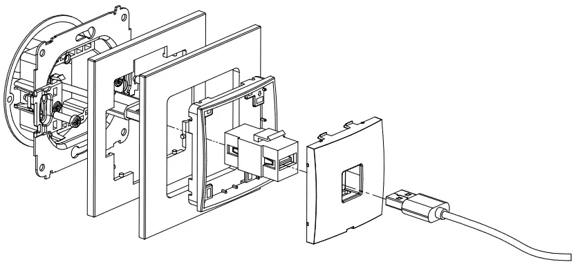 Karlik IGG-1 Single Loudspeaker Socket - USB A-A 2.0 single socket
