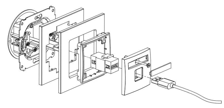 Karlik IGG-1 Single Loudspeaker Socket - USB A-A 3.0 single socket