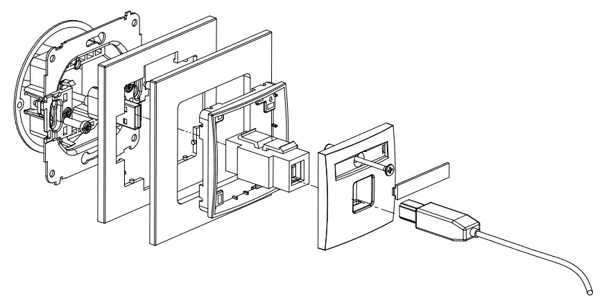 Karlik IGG-1 Single Loudspeaker Socket - USB A-B 2.0 single socket