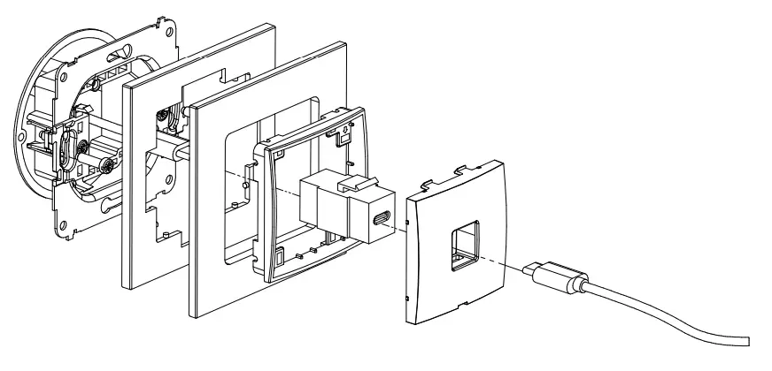 Karlik IGG-1 Single Loudspeaker Socket - USB C-C single socket
