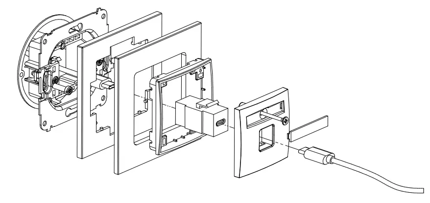 Karlik IGG-1 Single Loudspeaker Socket - USB C-C single socket
