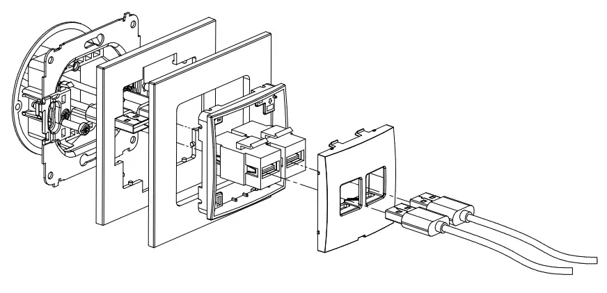 Karlik IGG-1 Single Loudspeaker Socket - t- 2xUSB A-A 3.0 double socket