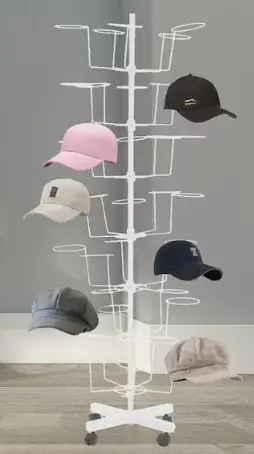 YIYIBYUS-OT-HSYXF-2294-Adjustable-Hat-White-Metal-Storage-Rack-Display-Stand-PRODUCT