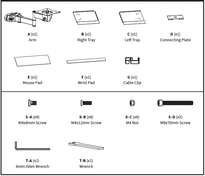 V-I-V-O-MOUNT-POLE-Black-Pole-Mount-Tilting-Keyboard-Tray-fig-1