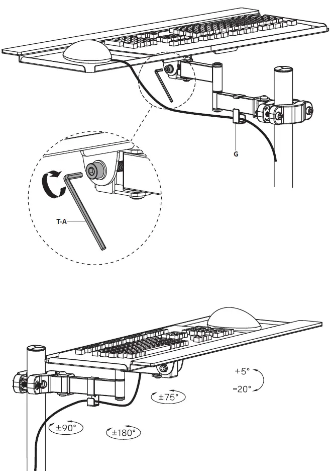 V-I-V-O-MOUNT-POLE-Black-Pole-Mount-Tilting-Keyboard-Tray-fig-10