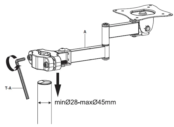 V-I-V-O-MOUNT-POLE-Black-Pole-Mount-Tilting-Keyboard-Tray-fig-3
