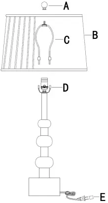 ETHAN ALLEN 096099 GLD Piper Table Lamp-FIG1