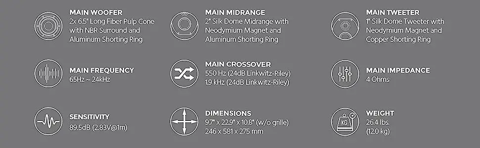 Monolith THX-365C Ultra Center Channel Speaker-fig-1