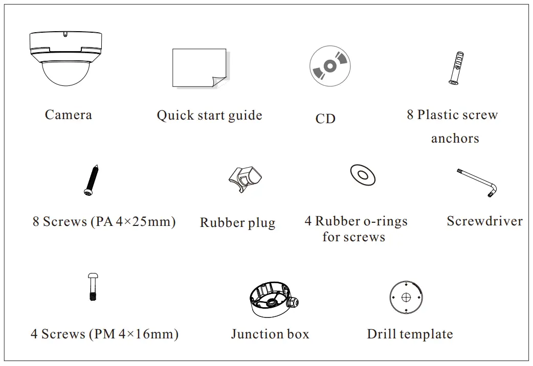 speco technologies O8D9 8MP Outdoor Network Dome Camera - Package