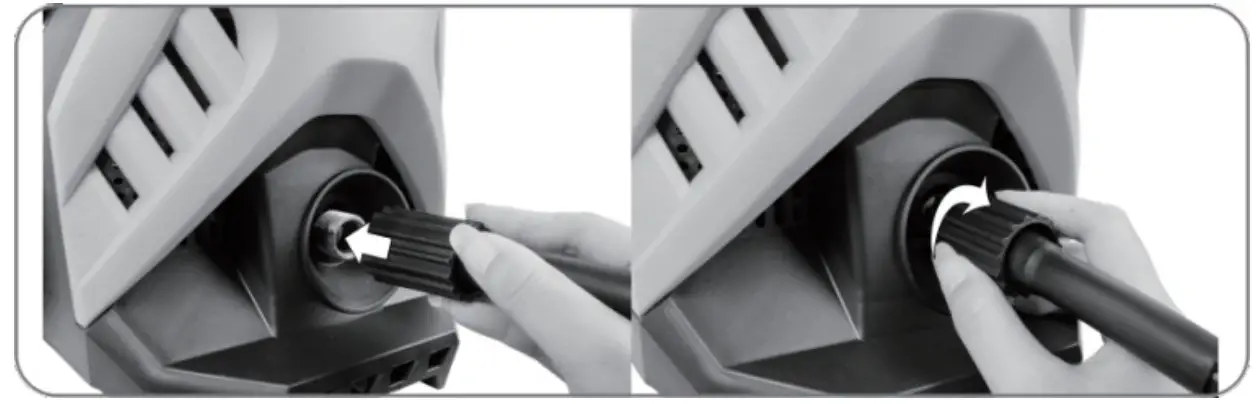 Fitting a high-pressure hose to the water pipe