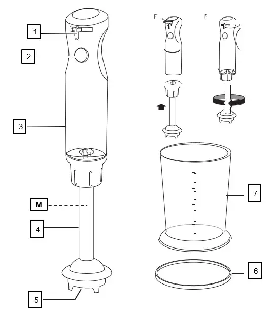 Russell Hobbs 25230-56 Retro Hand Blender  - Fig