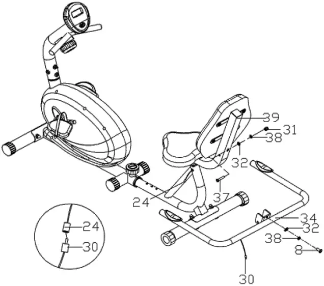 SUNNY HEALTH FITNESS P8400 Pink Magnetic Recumbent Bike C6