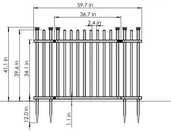 ZIPPITY-ZP19071-NO-Dig-White-Vinyl-Burbank-Gate-Kit-FIG-1