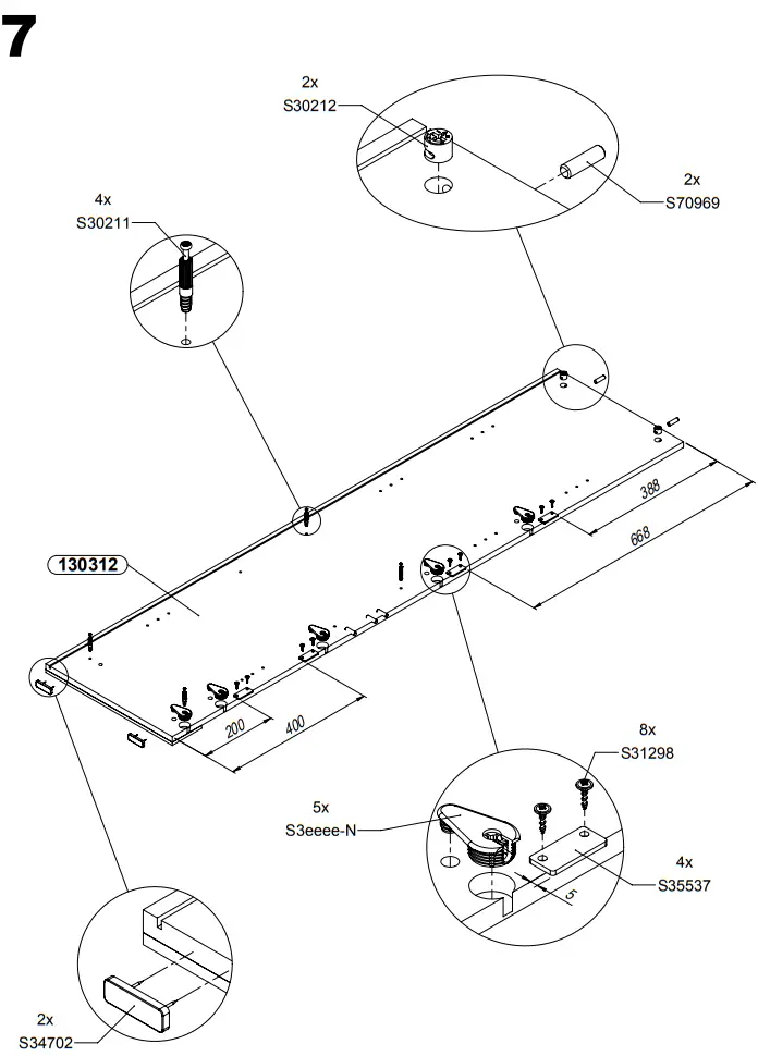 FORTE DURV521L-C818 DURO Highboard Display Cabinet with 2 Doors - fig 11