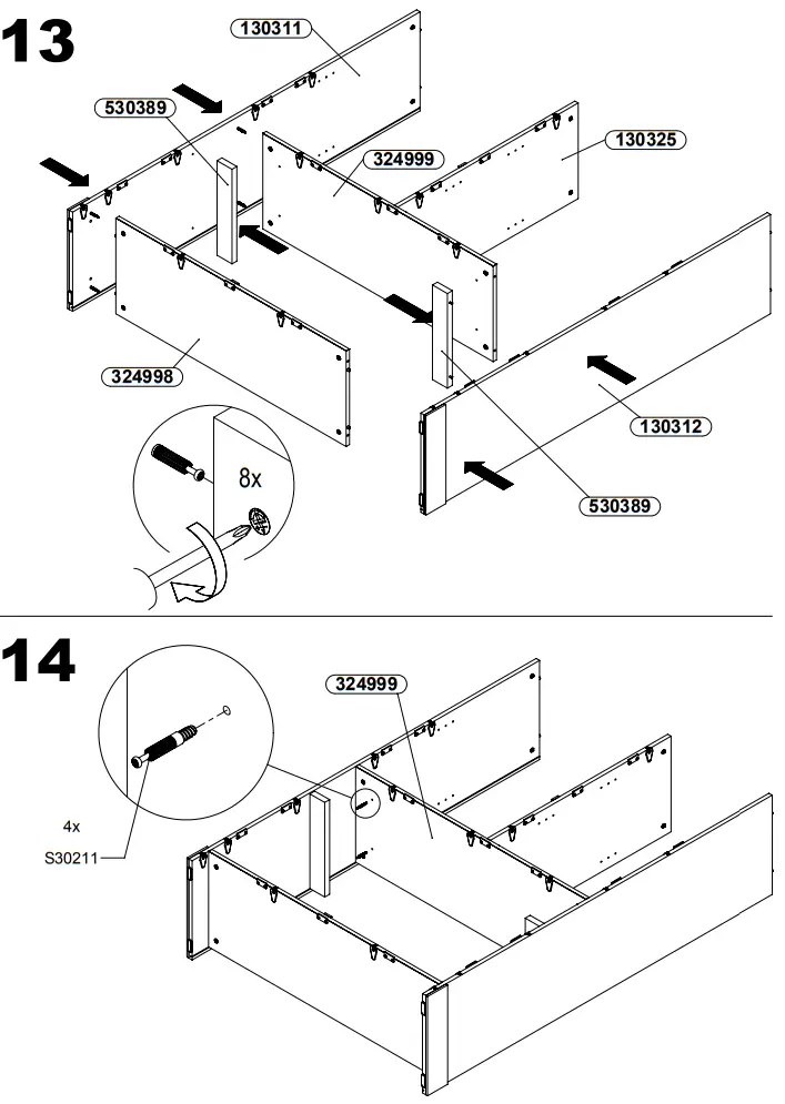 FORTE DURV521L-C818 DURO Highboard Display Cabinet with 2 Doors - fig 15
