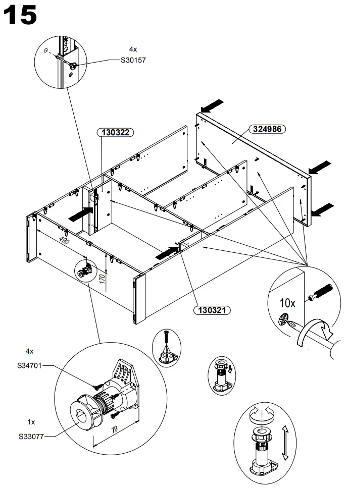 FORTE DURV521L-C818 DURO Highboard Display Cabinet with 2 Doors - fig 16