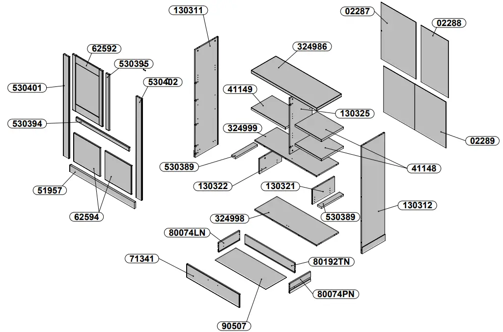 FORTE DURV521L-C818 DURO Highboard Display Cabinet with 2 Doors - fig 5