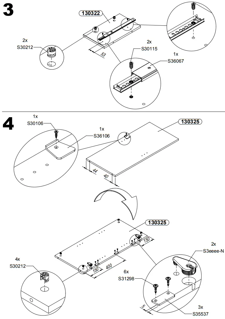 FORTE DURV521L-C818 DURO Highboard Display Cabinet with 2 Doors - fig 9