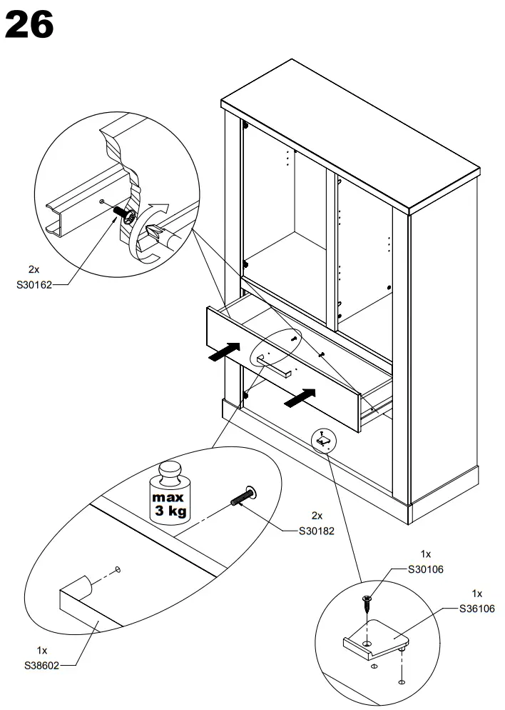 FORTE DURV521L-C818 DURO Highboard Display Cabinet with 2 Doors - fig24