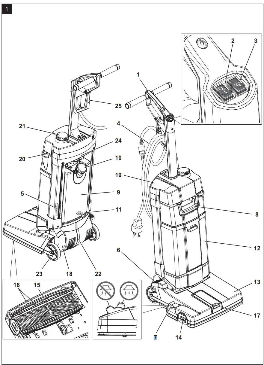 Clarke 107408160 MA10 Upright Scrubber - parts