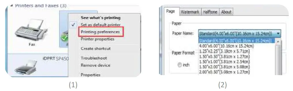 iDPRT SP450 Thermal Label Printer - Prinring Preferences