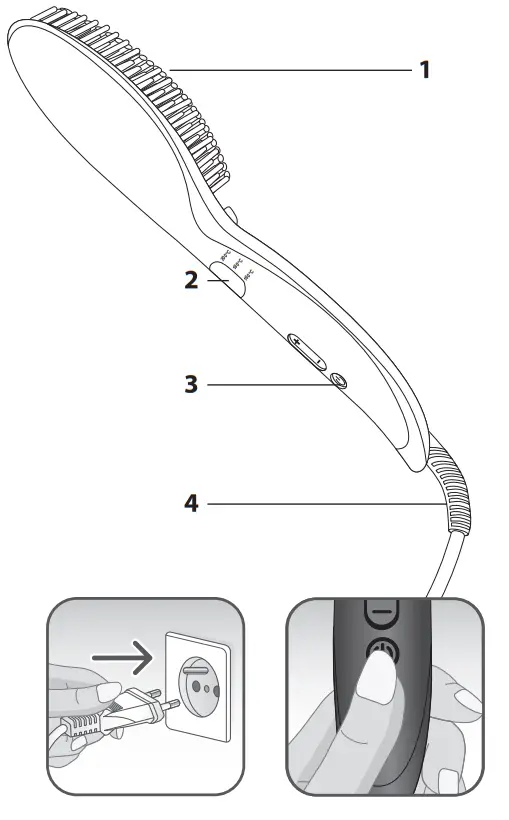 Rowenta CF5820 Curling Tong Straightening Brush - CURLING TONG
