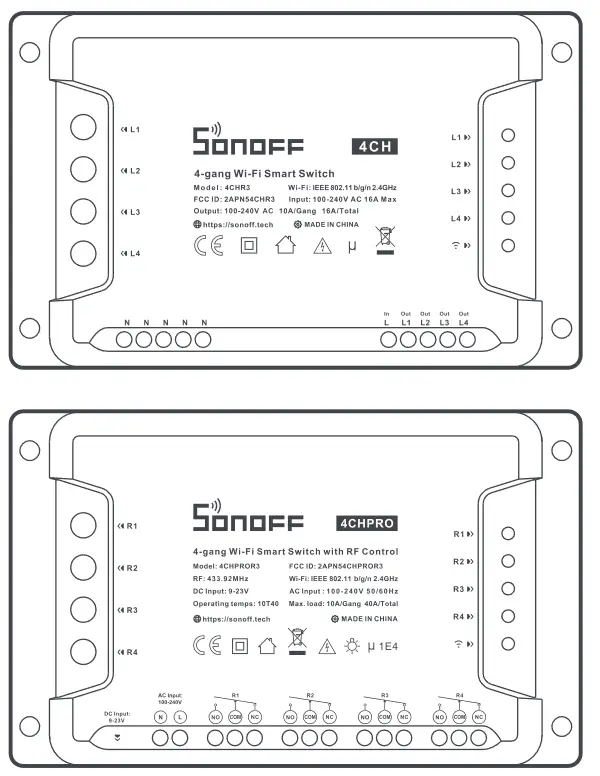 SONOFF DIY 4CH 4CHPRO 4 Gang WiFi Smart Switch - fig1