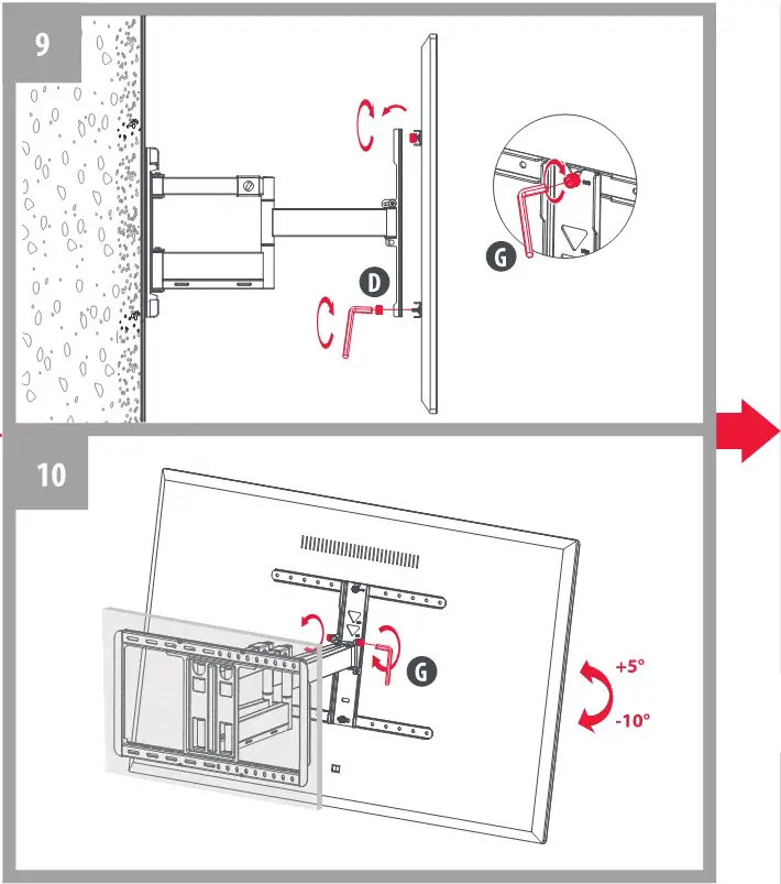 ONE FOR ALL WM5661 Dynamic Full-Motion TV Wall Mount - Installation
