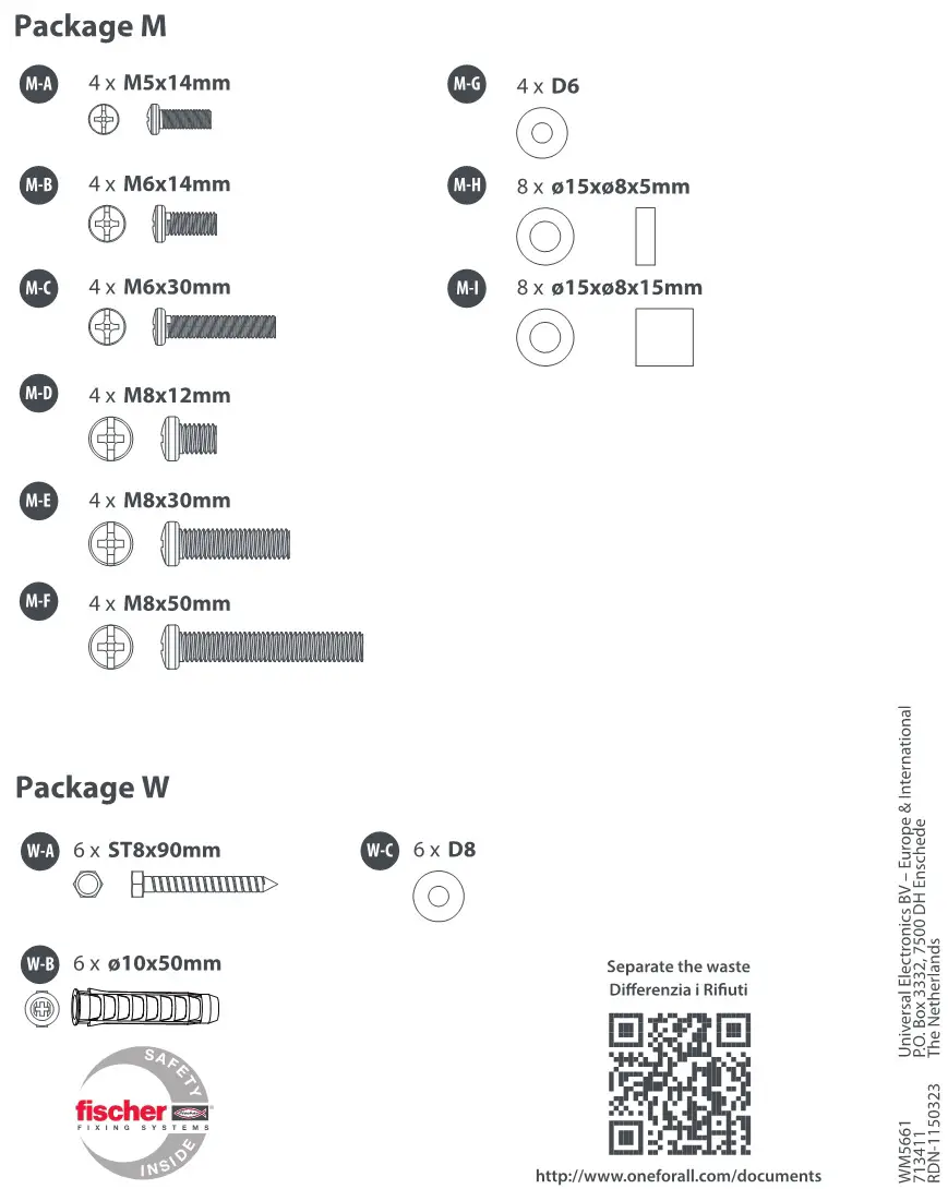 ONE FOR ALL WM5661 Dynamic Full-Motion TV Wall Mount - Package