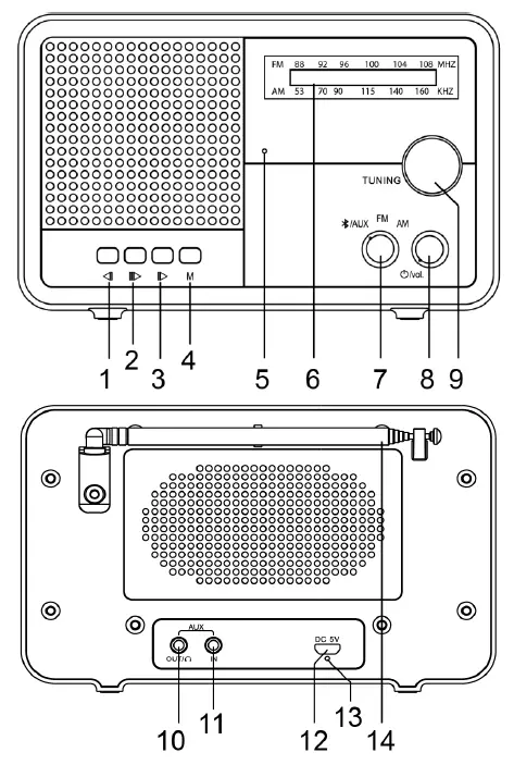 Crosley CR3036D Vintage AM-FM Bluetooth Radio-FIG-2