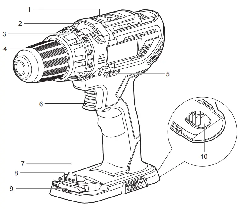 RYOBI R18PD3 Percussion Drill - Figure 1