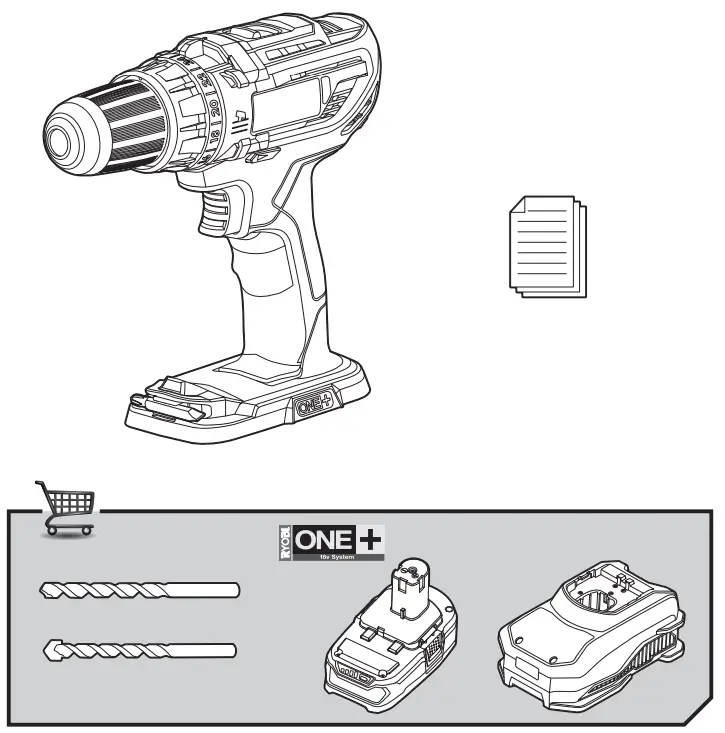 RYOBI R18PD3 Percussion Drill - Figure