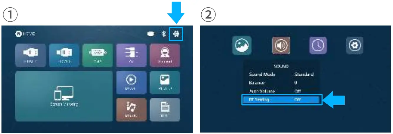 BETIFE SIRIUS F410 WiFi Bluetooth Projector - BT Setting Receiver