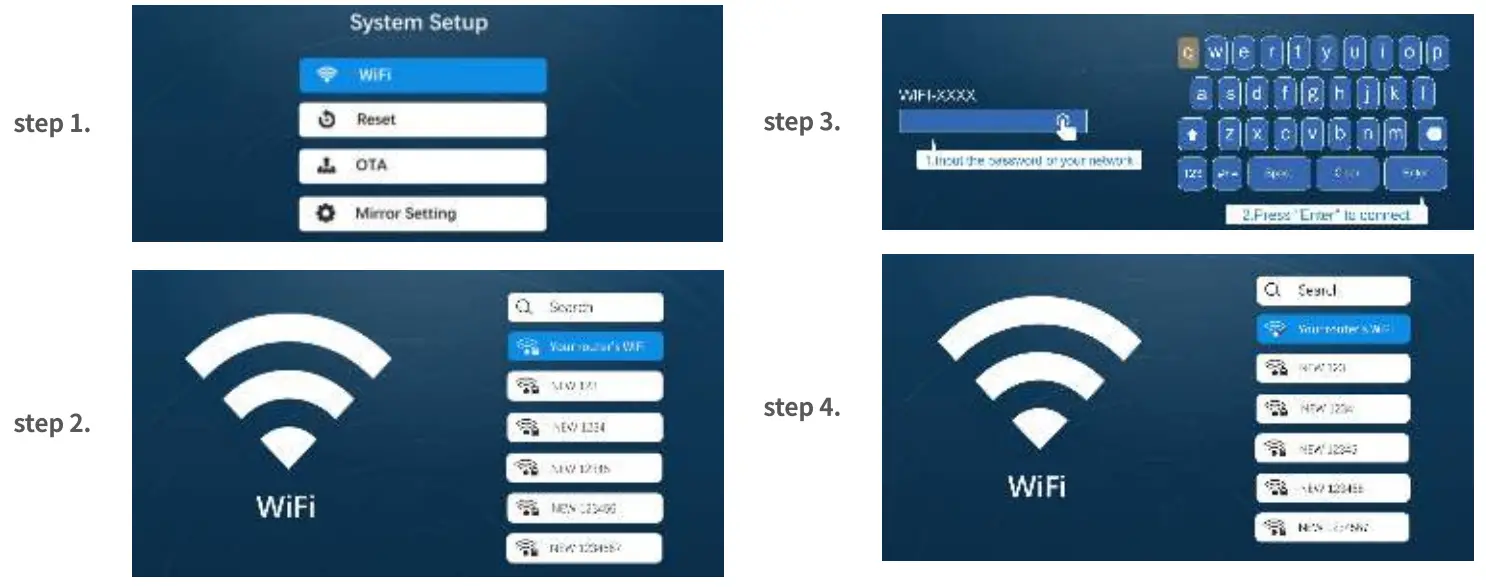 BETIFE SIRIUS F410 WiFi Bluetooth Projector - Connection Method