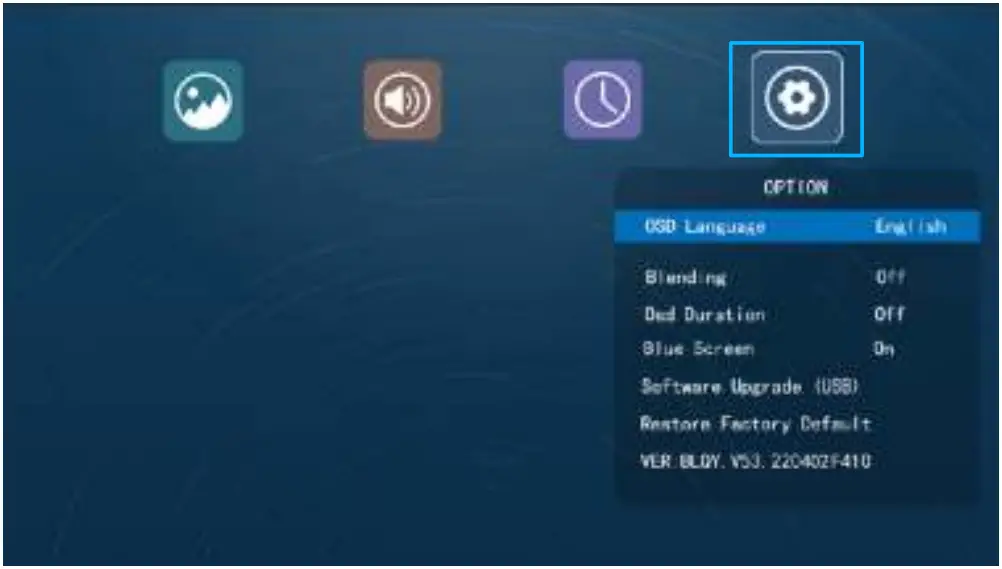 BETIFE SIRIUS F410 WiFi Bluetooth Projector - Opyion Setting