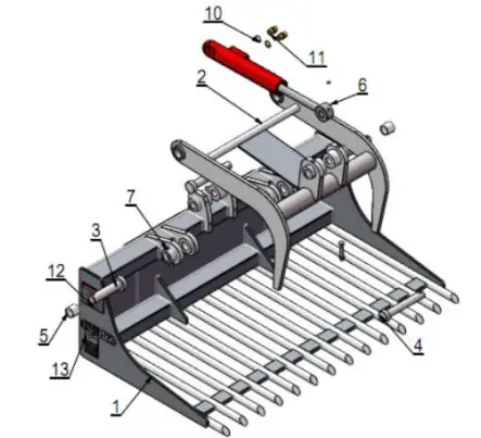 LANDY-attachments-Mini-Skid-Steer-Grapple-Bucket-fig-1