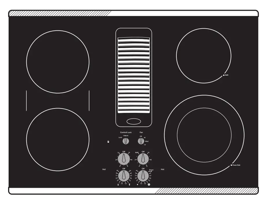 GE APPLIANCES PP9830SR Series 30 Inch Downdraft Electric Cooktop