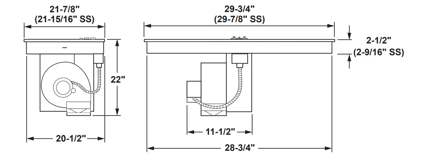 Approximate Cooking Dimensions