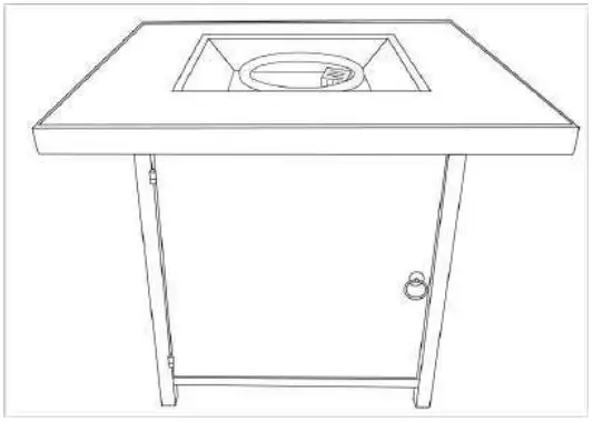 Sunnydaze WAR 986 30 Inch Square Propane Fire Pit Table